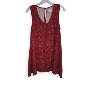 Urban Outfitters Red Floral A-line Tank V-Neck Short Dress/Tunic Small Casual